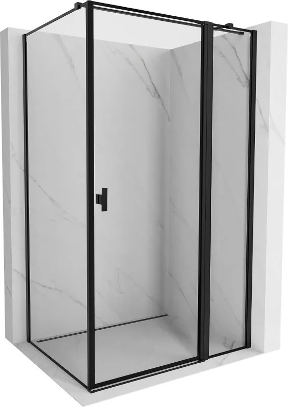 Mexen Mist T cabina doccia battente destra 120 x 90 cm, cornice nera, nero - 8A4T-120-090-70-70-P