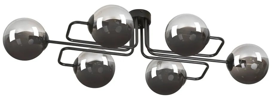 Lampadario da soffitto BRENDI 6 in acciaio e vetro 6xE14 Colore del corpo Grafite