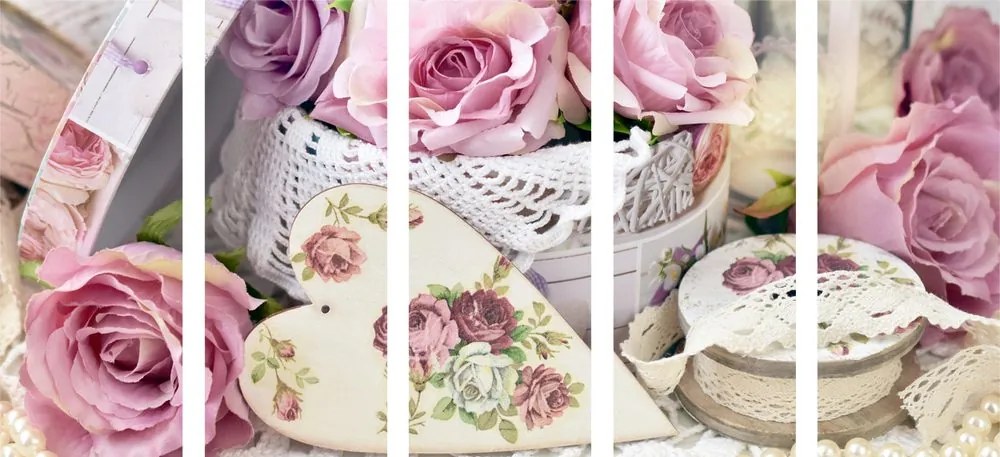 Quadri 5 pezzi – Stile vintage romantico