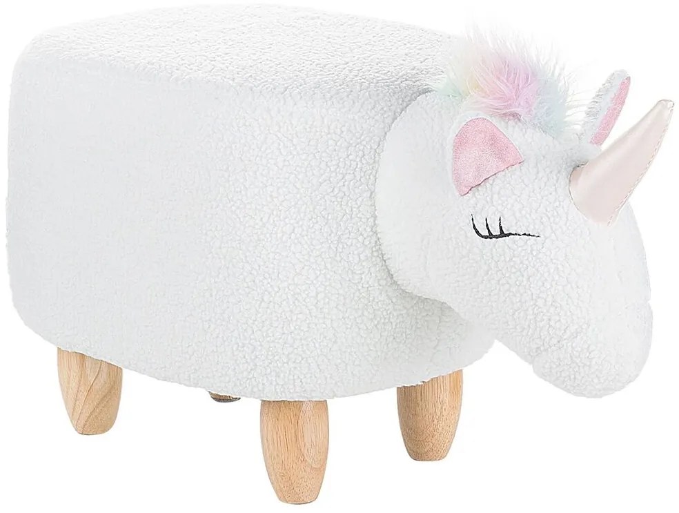 Pouf di tessuto bianco UNICORN Beliani
