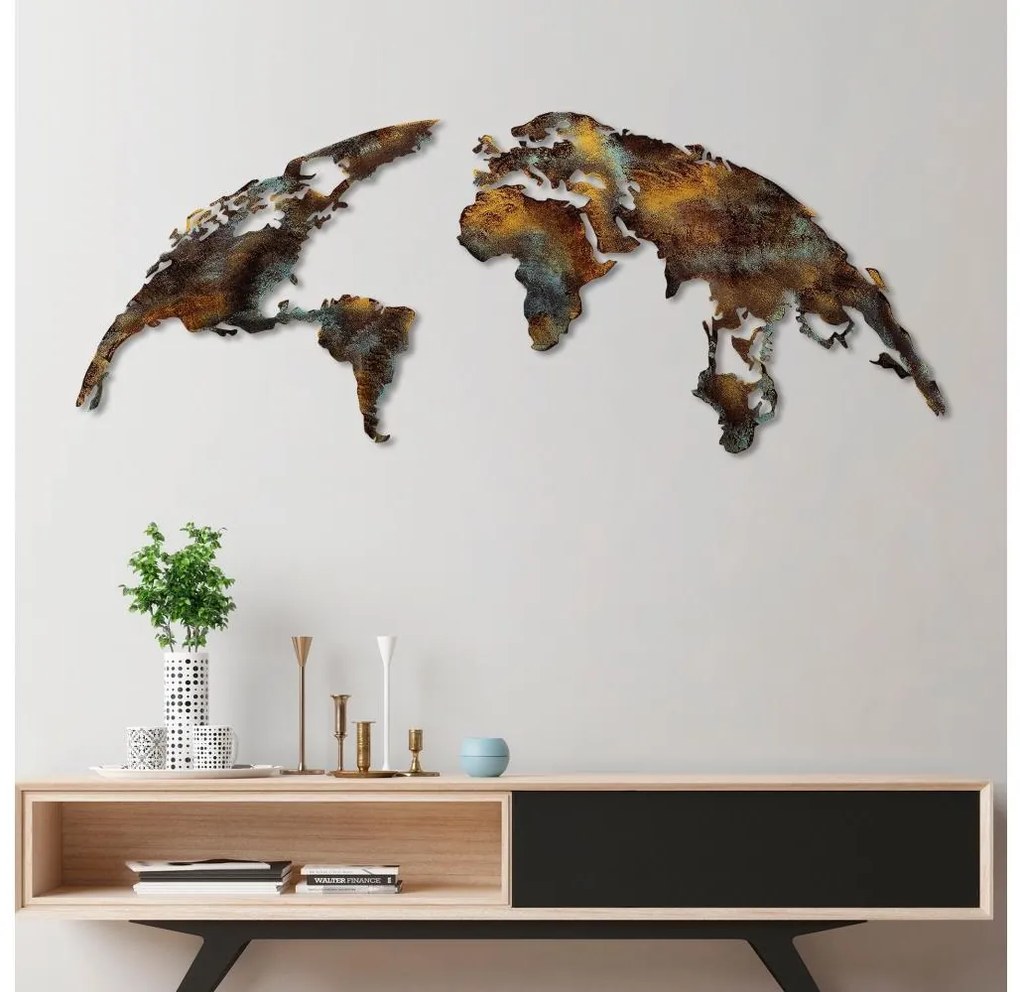 Decorazione da muro 2 pz pianeta metallo