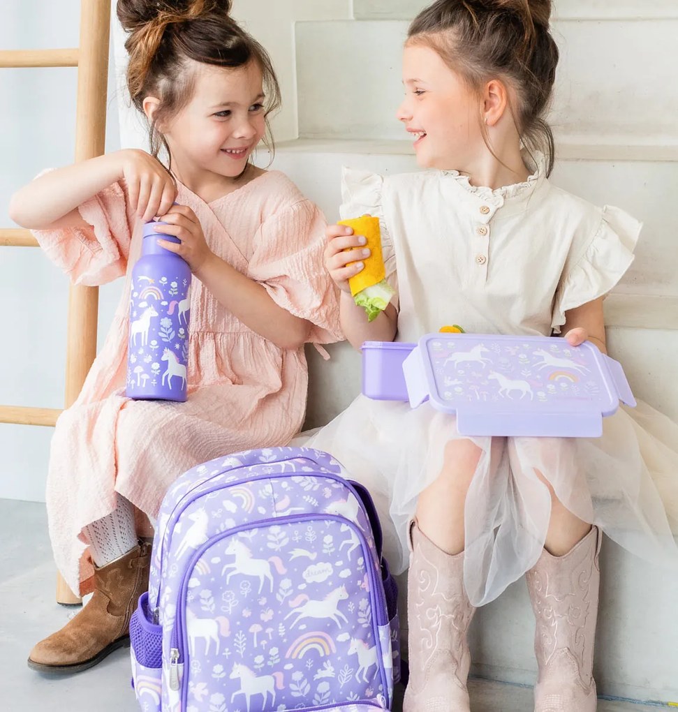 A Little Lovely Company - scatola merenda - unicorni e arcobaleno