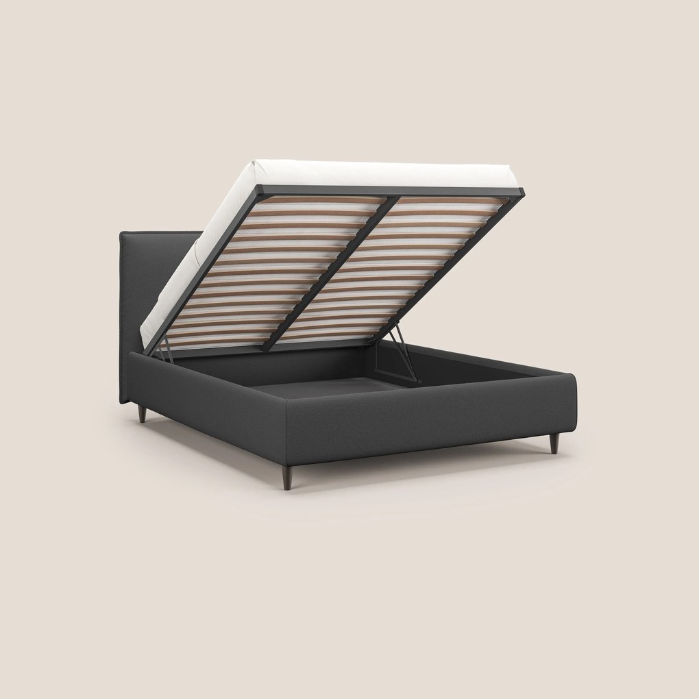 Hunter letto imbottito contenitore sfoderabile in tessuto impermeabile fiammato T19 antracite