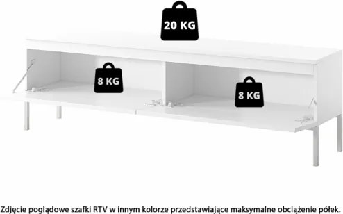 Mobile TV Da Terra 150 Cm 2 Ante Nero Piedini Oro Lume