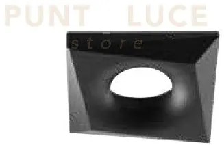 Faretto valley gu10 quadrato cut out l.9,8cm nero ip20