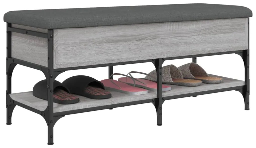 Panca Porta Scarpe Grigio Sonoma 102x42x45 cm Legno Multistrato