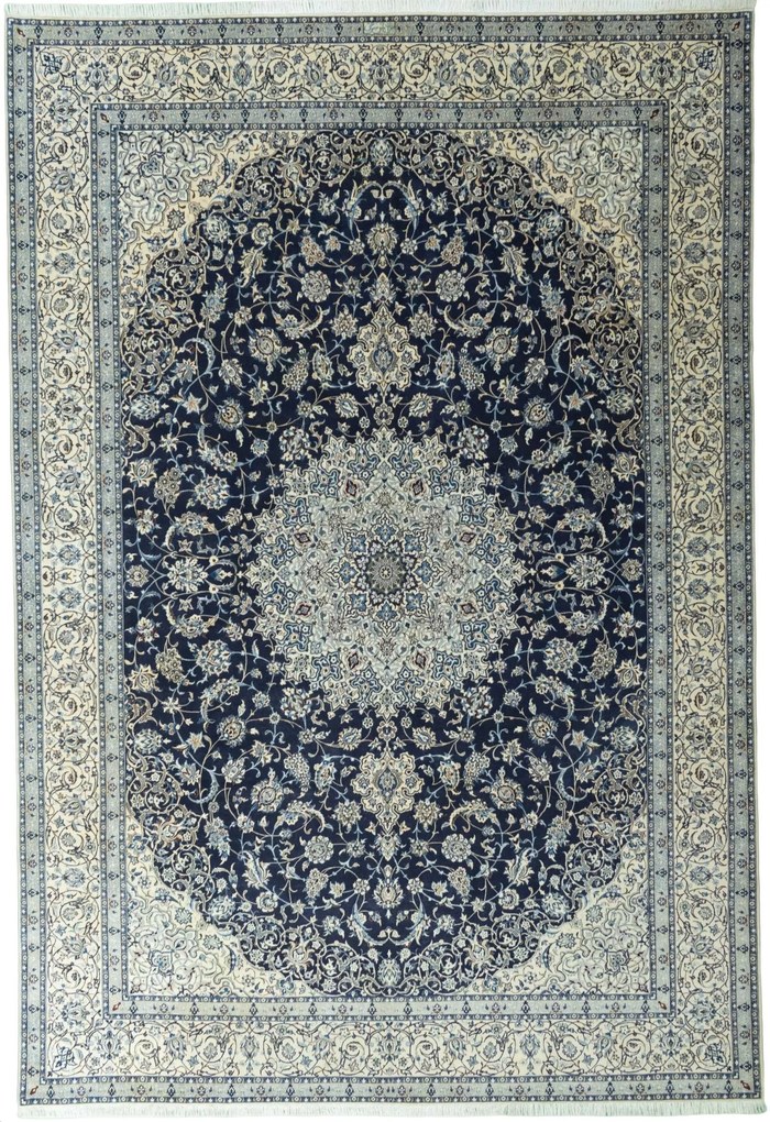Nain Tappeto persiano 260 x 380 Blu (Iran) Annodato A Mano