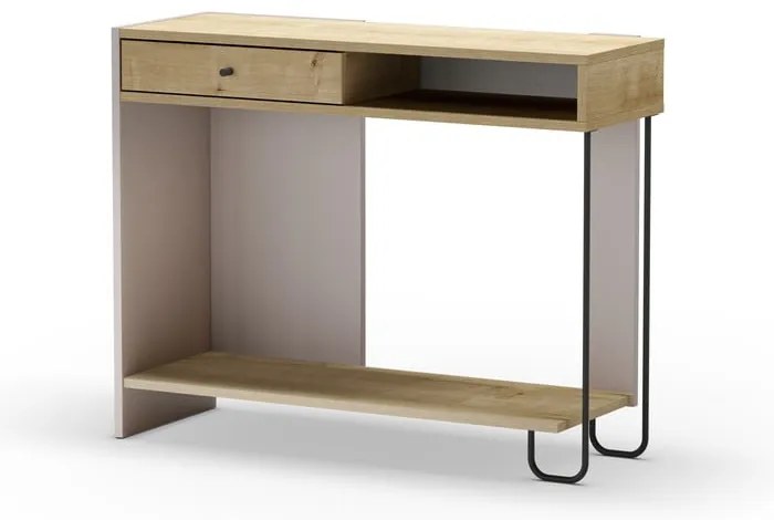 Consolle con piano in rovere decorato 35x100 cm Saturne - Marckeric