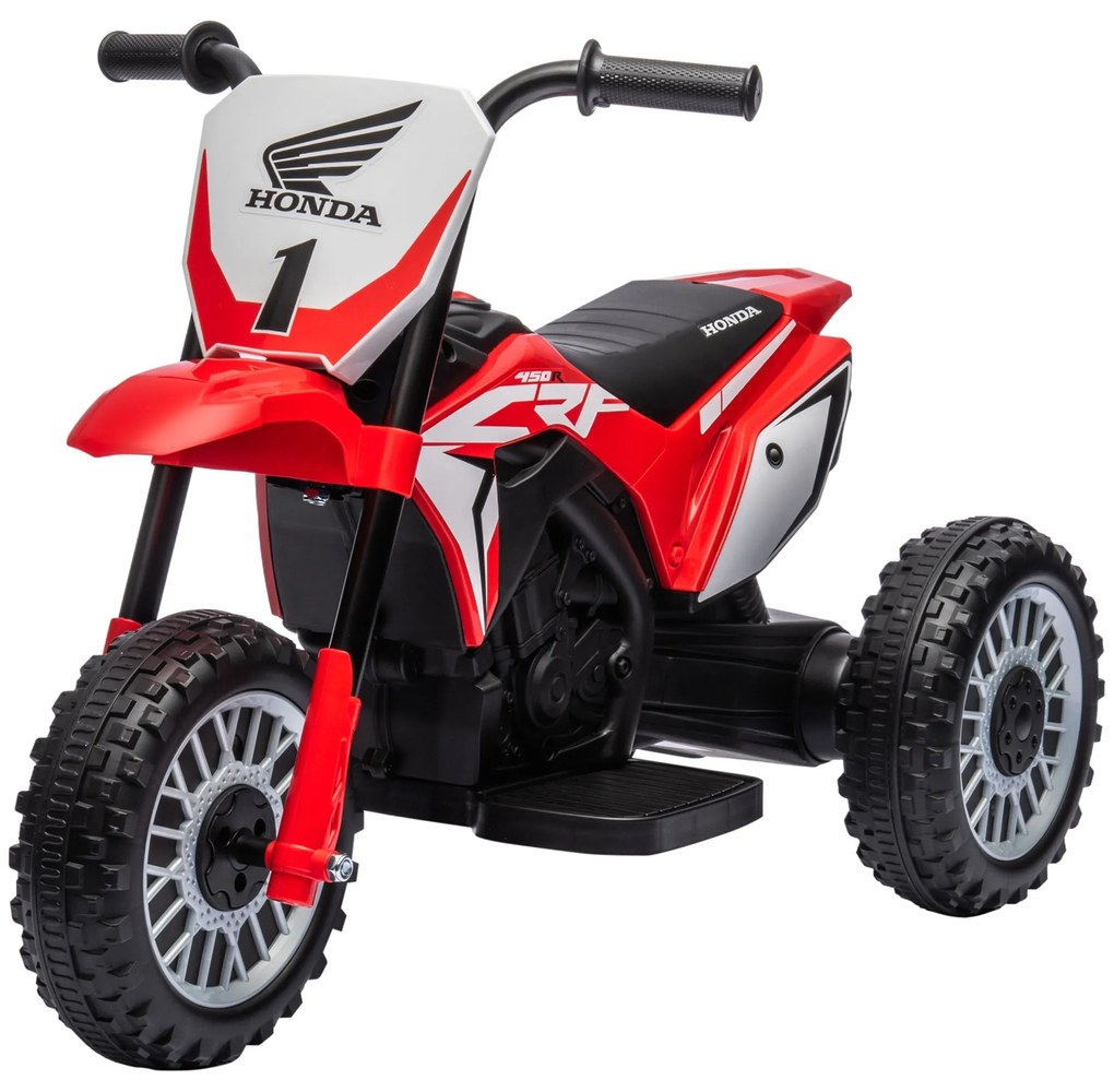 Moto Elettrica per Bambini 3 Ruote 6V con Licenza Honda CRF450RL Rosso