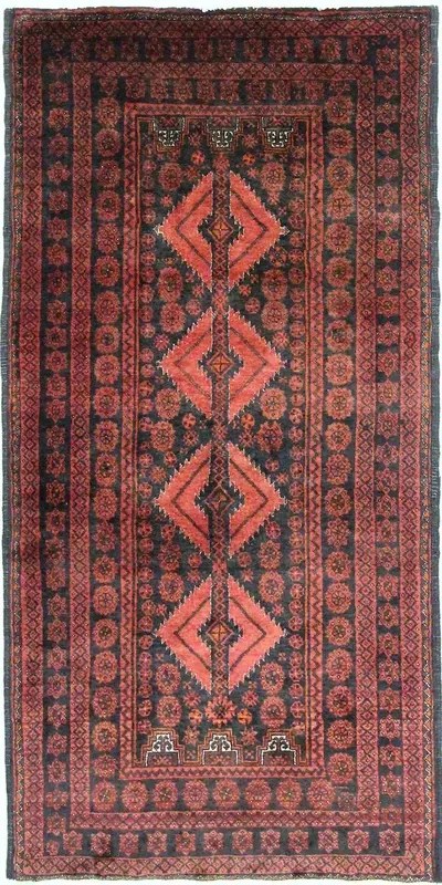 Beluch Tappeto persiano 90x180 Rosso (Iran) Annodato A Mano