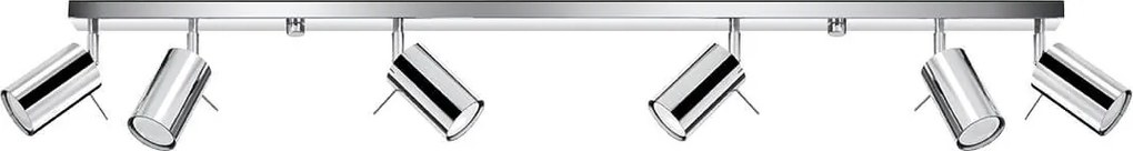 Lampada da Soffitto 6xGU10 RING 6L Orientabile in Acciaio