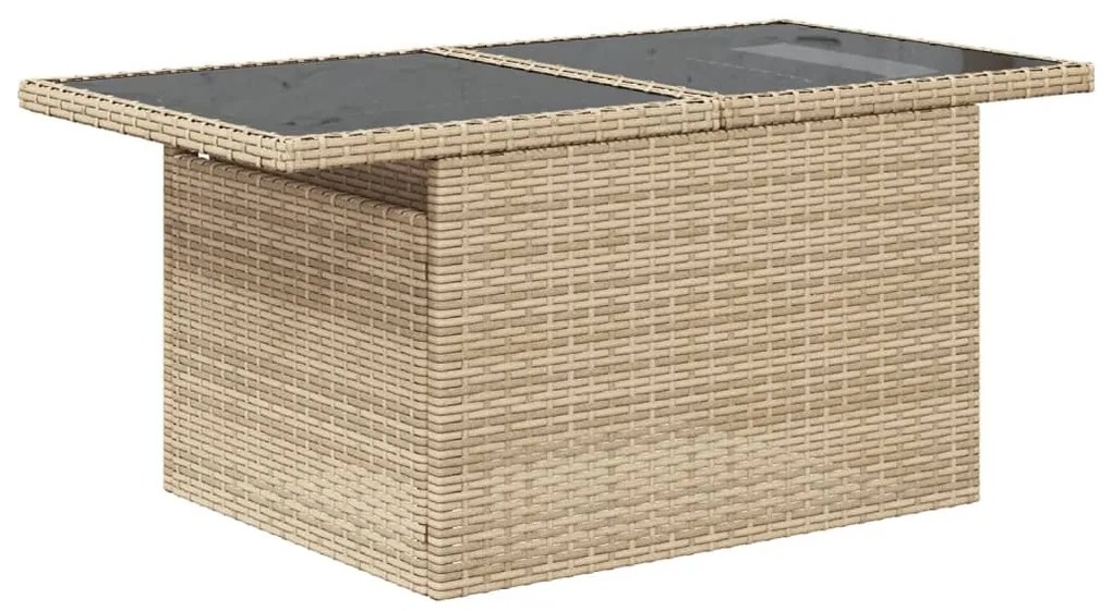 Set divano da giardino 10 pz con cuscini beige in polyrattan