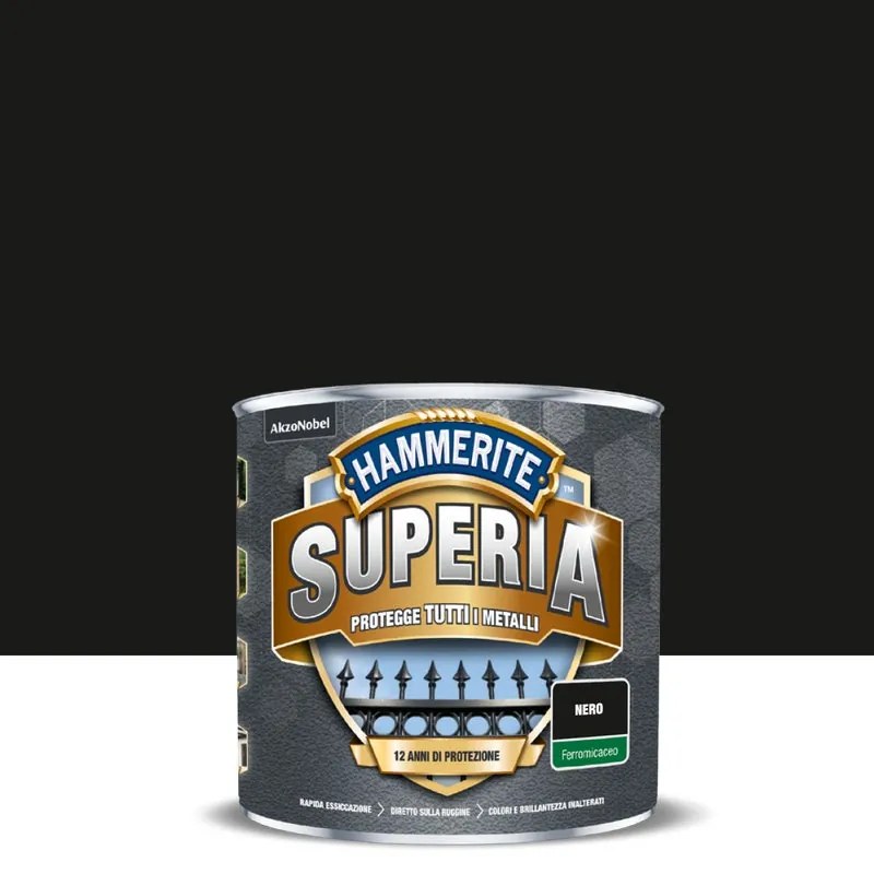 Vernice da esterno HAMMERITE Superia nero 2.5 L