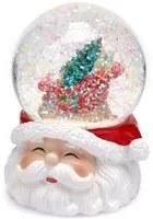 Sfera di vetro con neve Babbo Natale slitta 9x7 cm