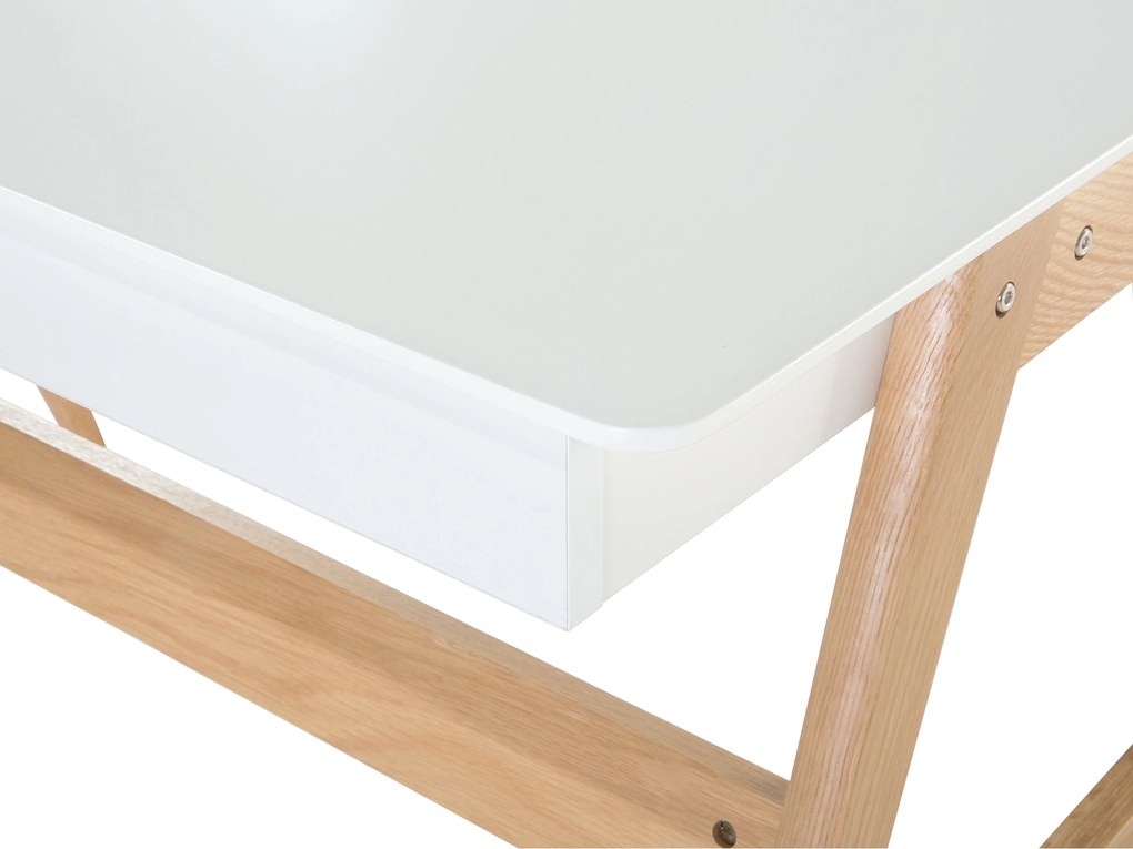 Scrivania da ufficio in legno bianco con 2 cassetti 120 x 70 cm SHESLAY Beliani