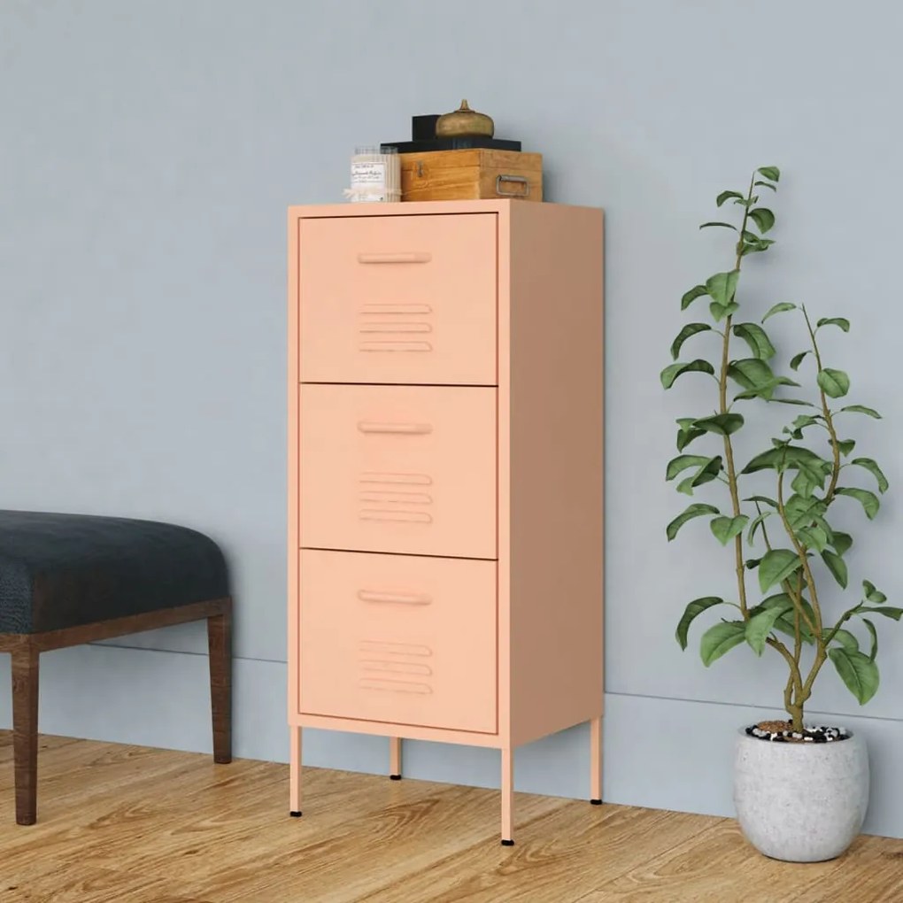 Armadietto Rosa 42,5x35x101,5 Cm İn Acciaio /