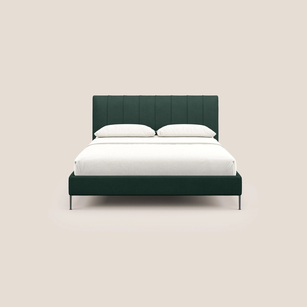 Calliope letto imbottito piedini alti completamente sfoderabile in tessuto smacchiabile T17