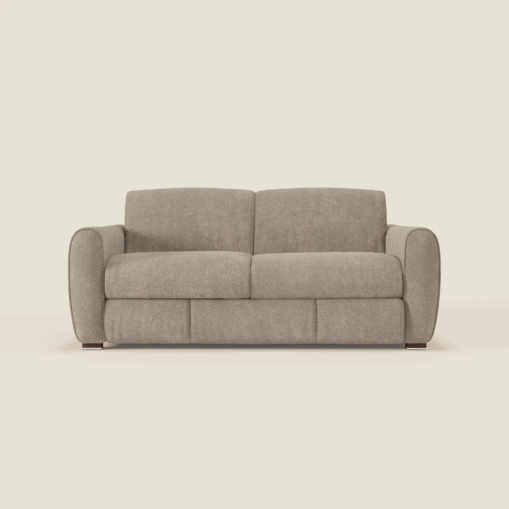 Kaleo Divano letto moderno con materasso H17 cm - in raffinato tessuto impermeabile T26 tortora