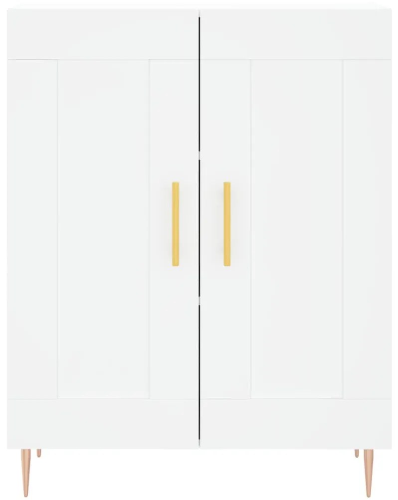 Credenza Bianca 69,5x34x180 cm in Legno Multistrato