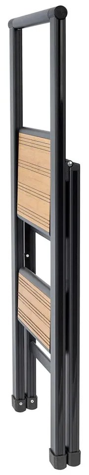 Scala pieghevole antiscivolo in alluminio nero Stepladder II. - Wenko