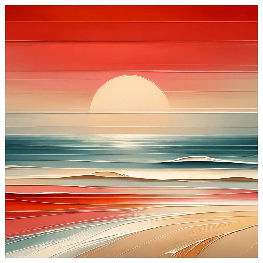 Quadro su tela – Mare e cielo in toni caldi