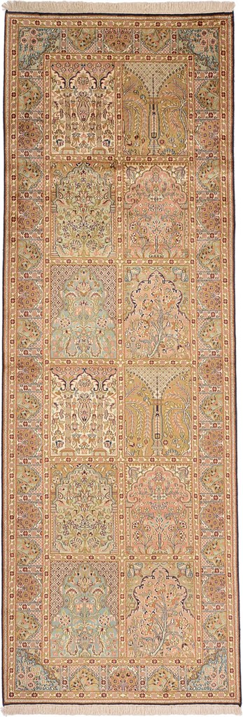 Cashmere Silk Tappeto orientale 90 x 270 (Indian) Annodato A Mano