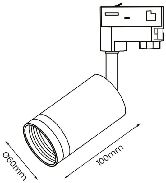Faretto per sistema a binario trifase PIPE 1xGU10/25W/230V bianco