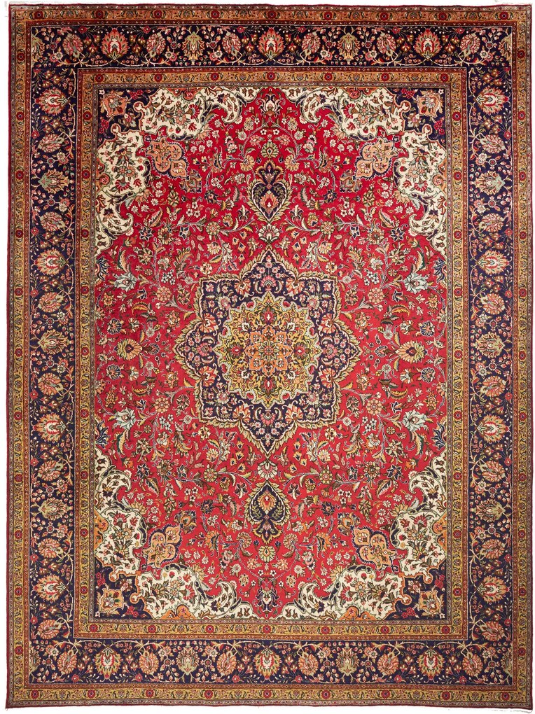 Tabriz Tappeto 300x410 Rosso (Iran) Annodato A Mano