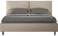 Letto imbottito Matrimoniale 160x210 cm Antea - Similpelle,Tortora,Contenitore