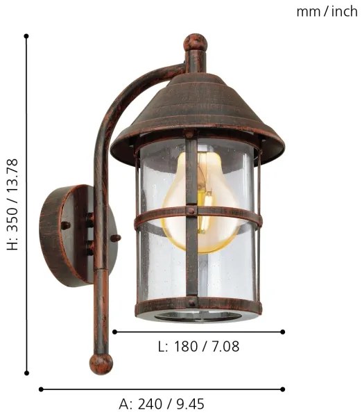 EGLO 90184 - Applique da esterno SAN TELMO 1xE27/60W/230V