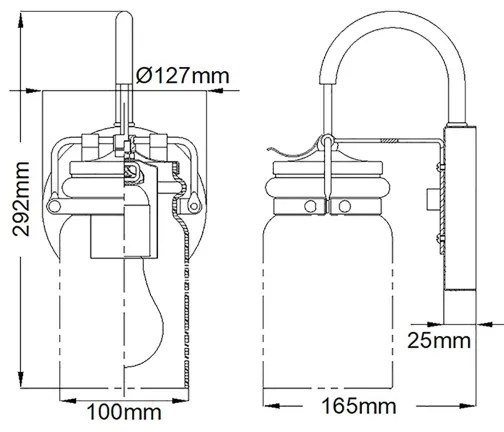 Elstead KL-BRINLEY1-OZ - Applique BRINLEY 1xE27/60W/230V antracite