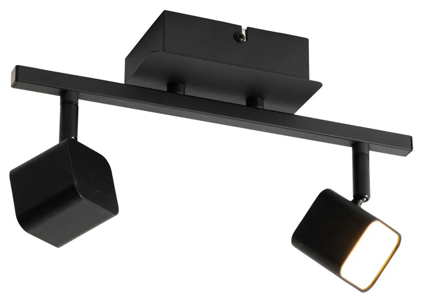 Plafoniera moderna nera con LED 2 luci - Nola