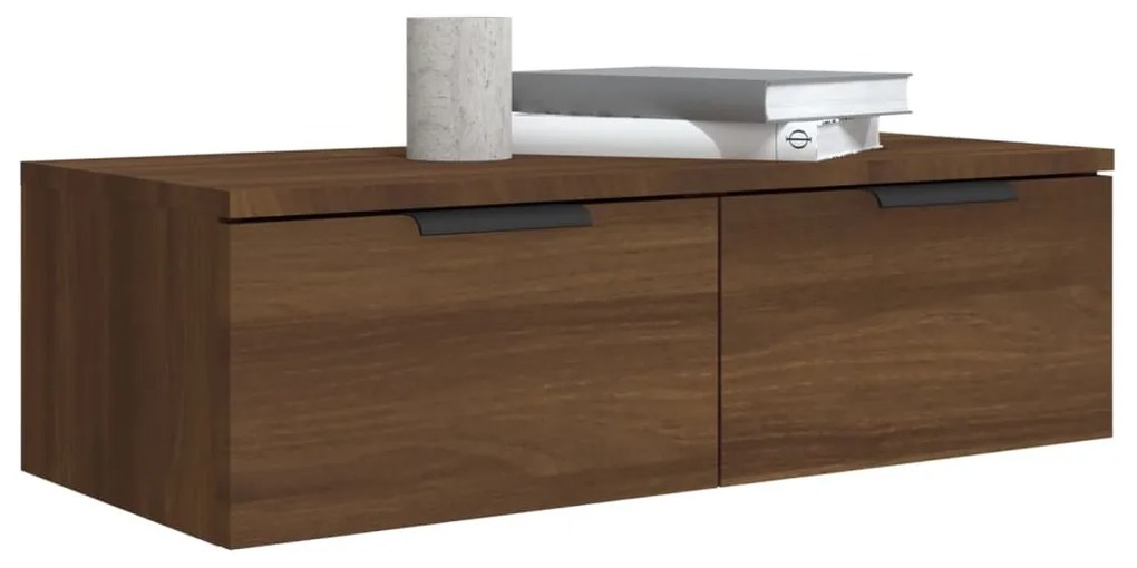 Mobile Pensile Rovere Marrone 68x30x20 cm in Legno Multistrato