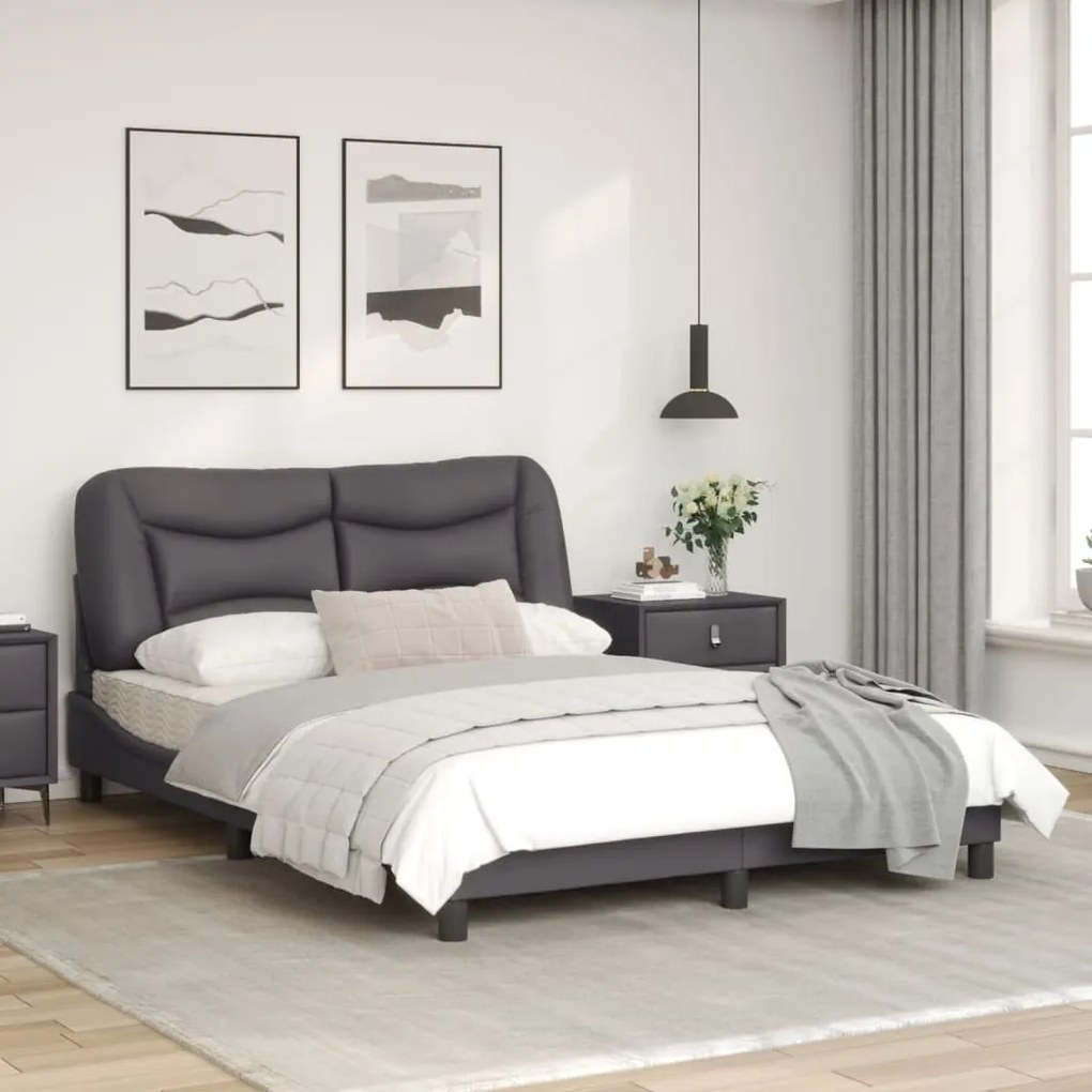 Giroletto con testiera crema 120x200 cm in similpelle