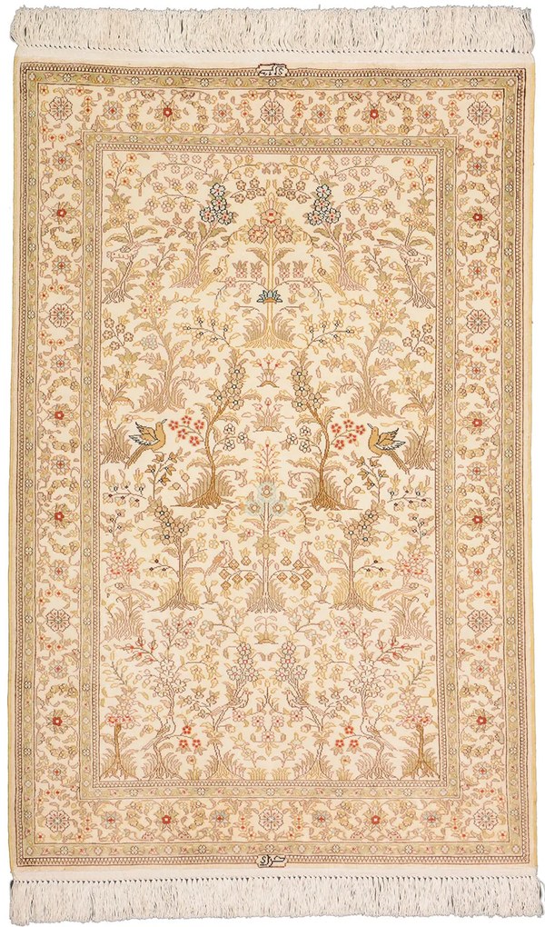 Hereke Tappeto 80 x 130 Beige (Cina) Annodato A Mano