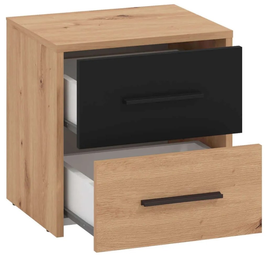 CADDIE - comodino due cassetti moderno minimal in legno