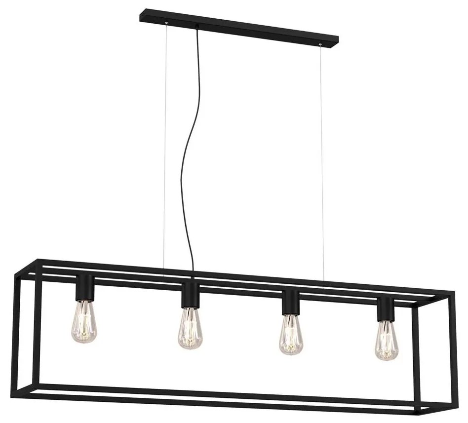 Lampadario su corda FRAME 4xE27/60W/230V nero