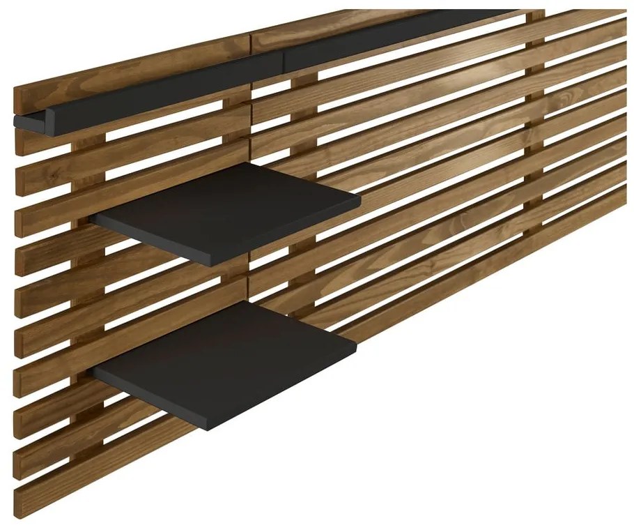 Testiera in pino nero/naturale 240x62 cm Nidra - Marckeric