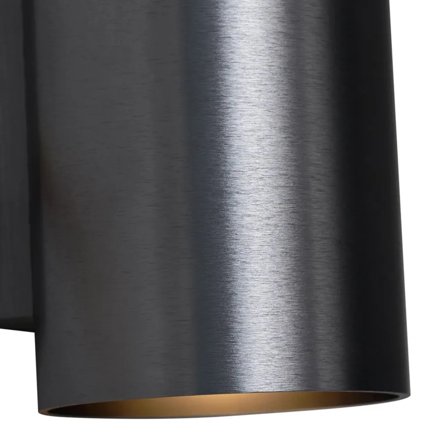 Applique moderna rotonda a 2 luci colore canna di fucile 50 mm - Sandy