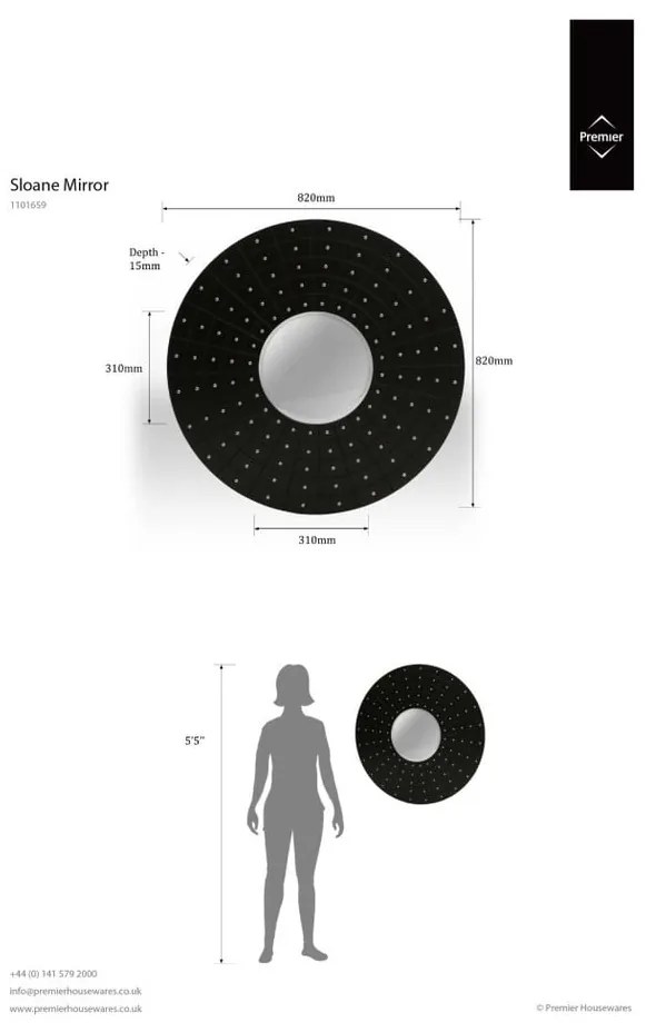 Specchio da parete ø 82 cm Sloane - Premier Housewares