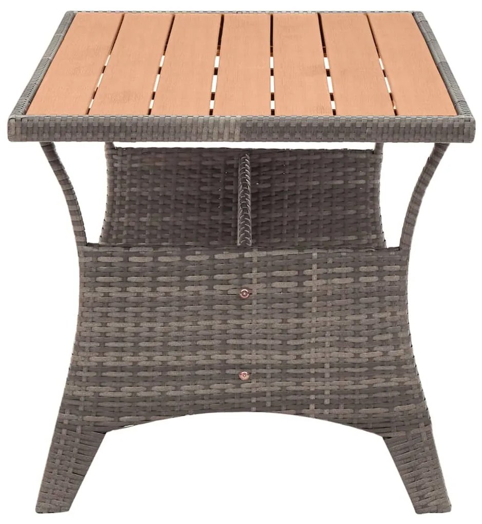 Tavolo da giardino grigio 120x70x66 cm in polyrattan