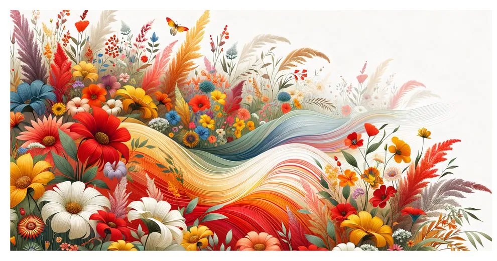 Quadro su tela – Onda floreale