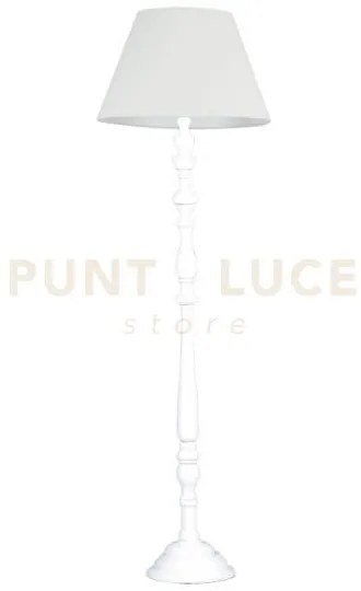 Piantana bourlesque bianca 1 luce attacco e27 45x155cm in legno e p...