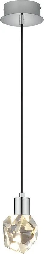 Lampadario LED argentato con paralume in vetro ø 13 cm Verano – Trio Select