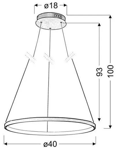 Lampadario LED a sospensione con filo LUNE LED/25W/230V