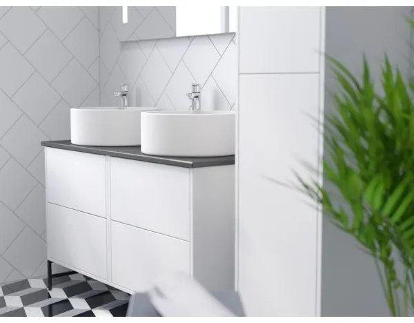 Lavabo da appoggio RUNDTOM Ø 41,5 cm in ceramica, bianco