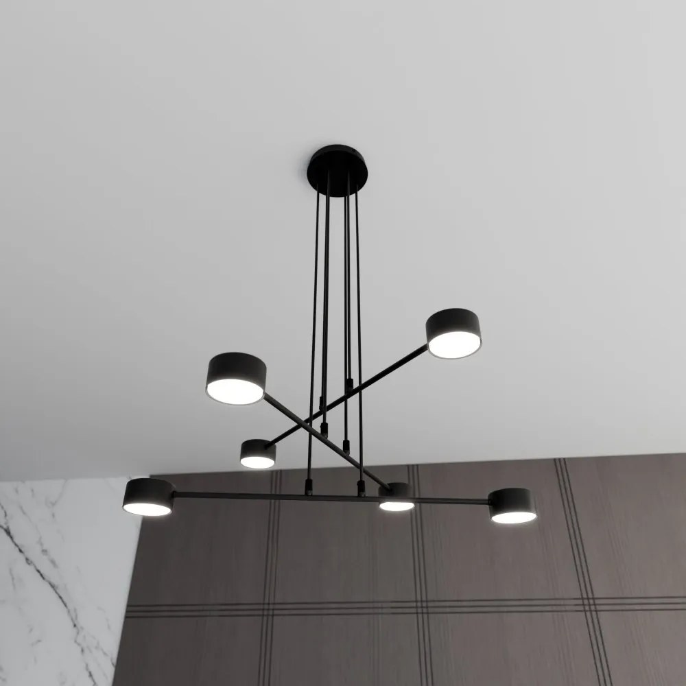 Lampadario a Sospensione in Acciaio GX53 MODUS 6 Nero 6xGX53 Colore del corpo Nero
