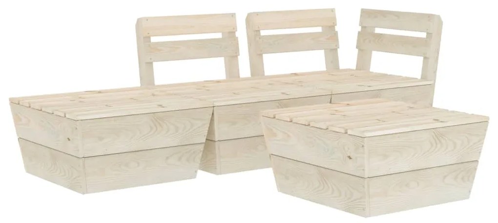 Set divani da giardino su pallet 4 pz in legno abete impregnato