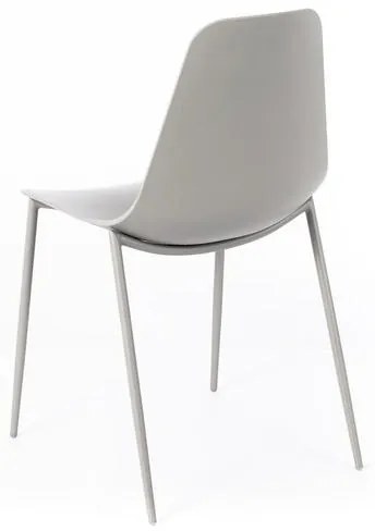 Sedia in polipropilene e gambe in metallo Grigio chiaro - Frida