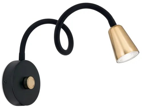 Orion - Lampada da parete flessibile dimmerabile DOTTY 1xGU10/10W/230V nera/ottone